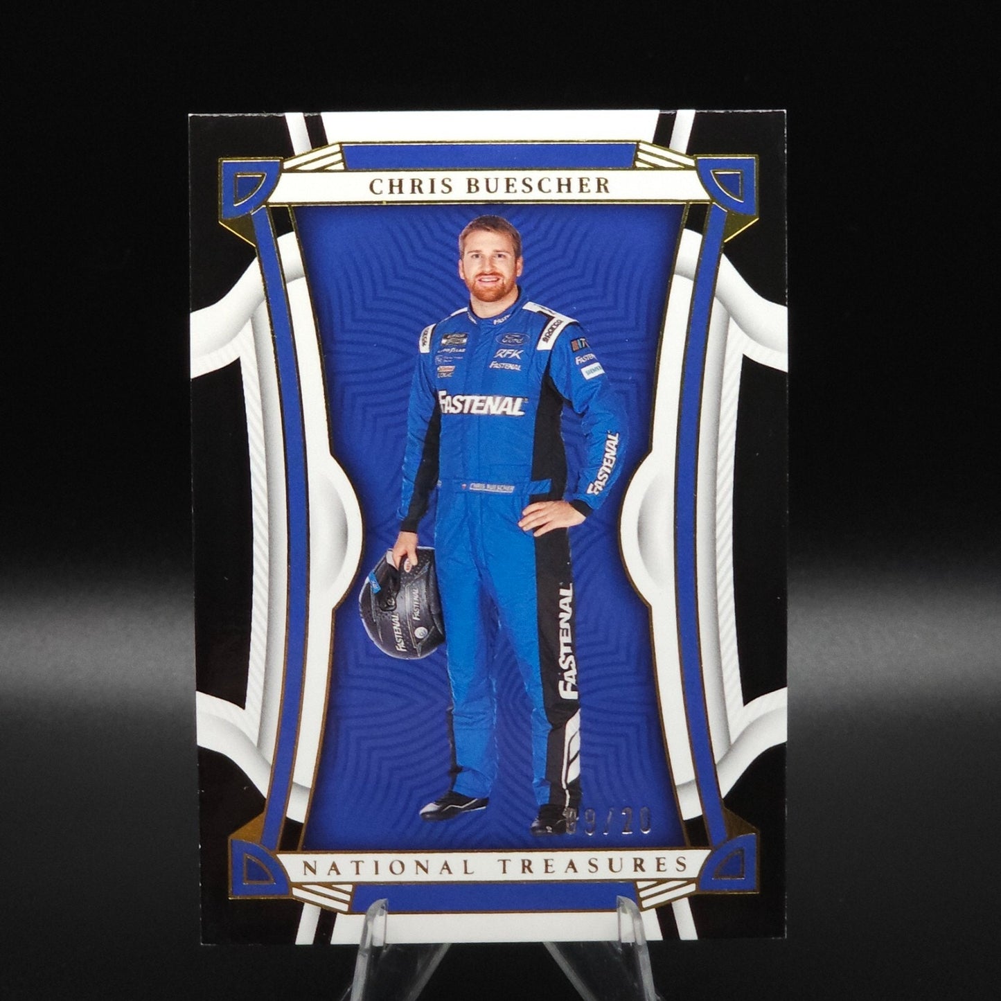 2023 Panini National Treasures Base Midnight #24 Chris Buescher /20