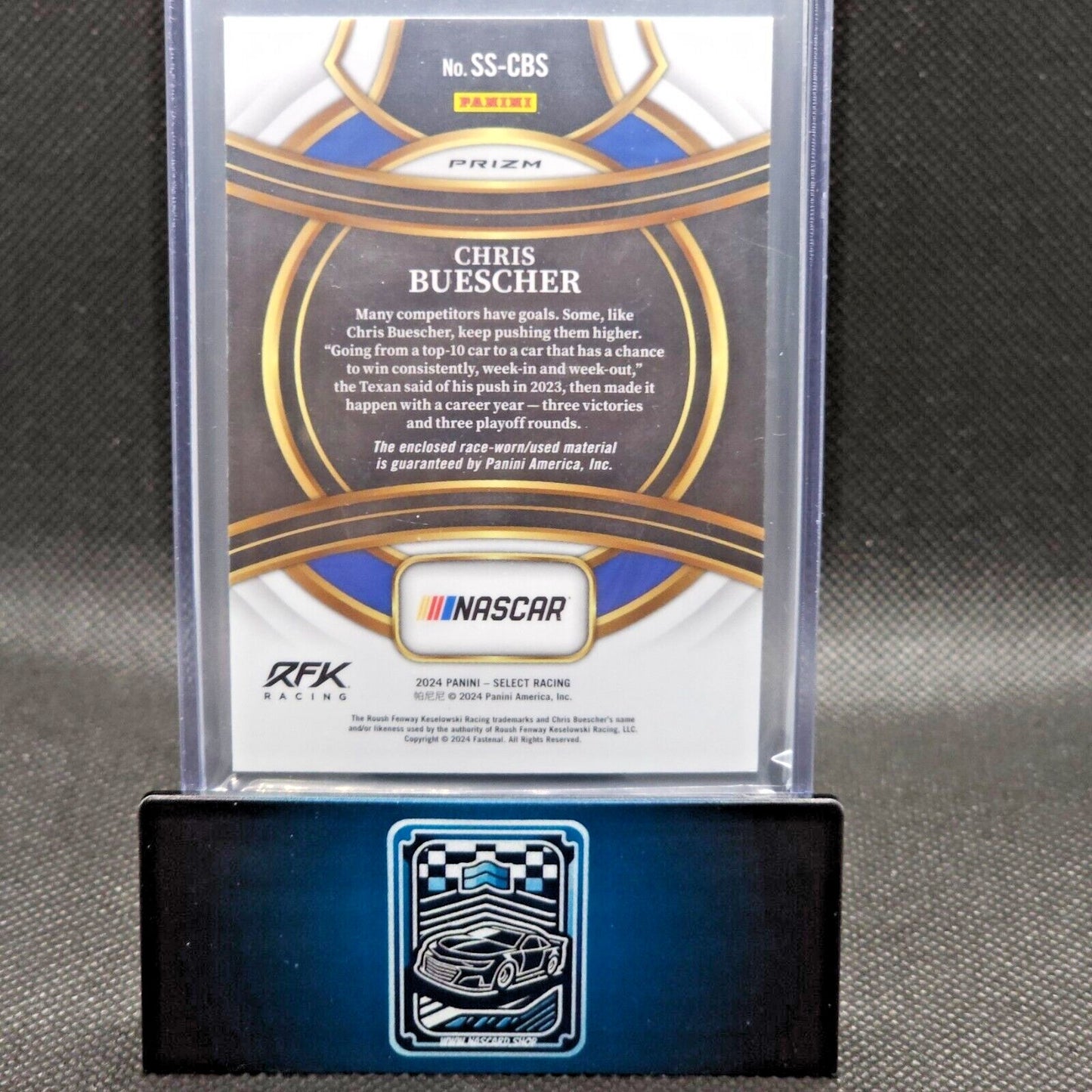 2024 Panini Select Racing Selective Swatches Flash Prizm #SS-CBS Chris Buescher