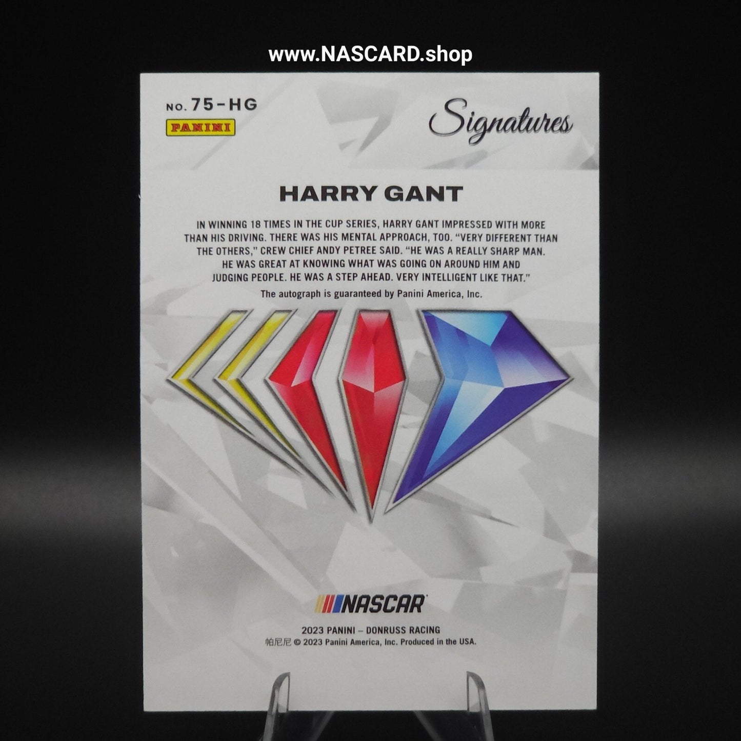 2023 Panini Prizm - Nascar 75th Anniversary Signatures Harry Gant #75-HG (AU)