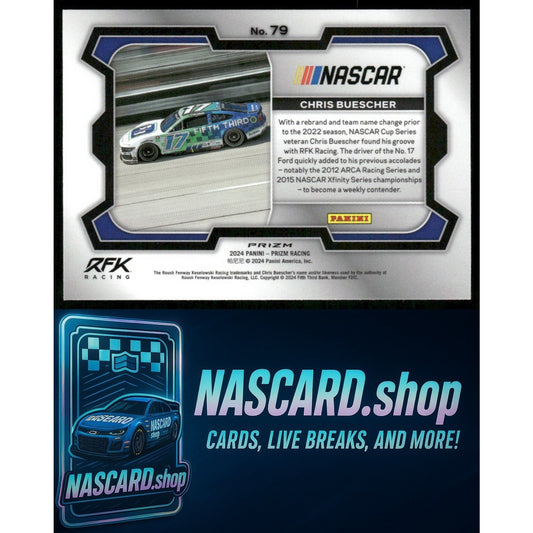2024 Panini Prizm #79 Chris Buescher White Sparkle - NASCARD.shop