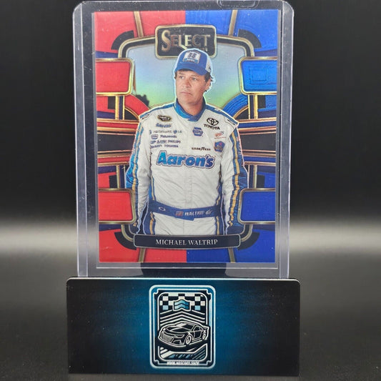 2024 Panini Select - Grandstand Red and Blue Prizm #71 Michael Waltrip /249 - NASCARD.shop