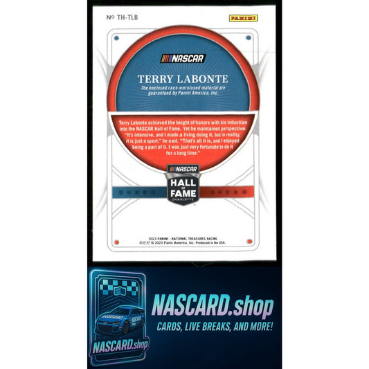 2023 National Treasures Terry Labonte Treasures Of The Hall Holo Silver #/49