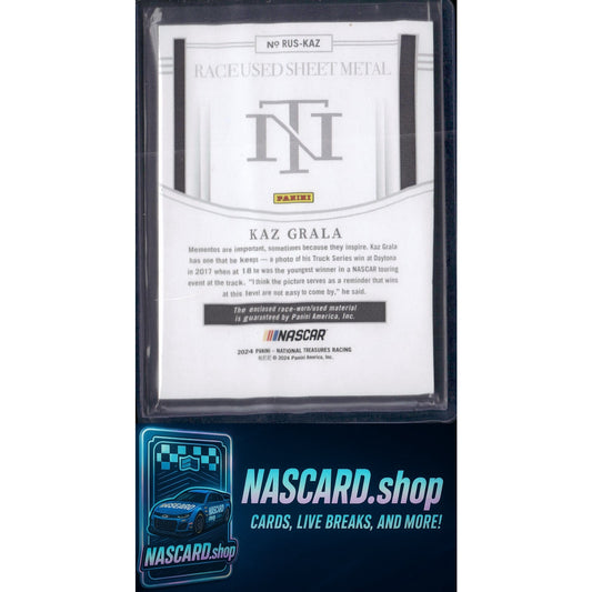 2024 Panini National Treasures Kaz Grala Race Used Sheet Metal Holo Silver #/25