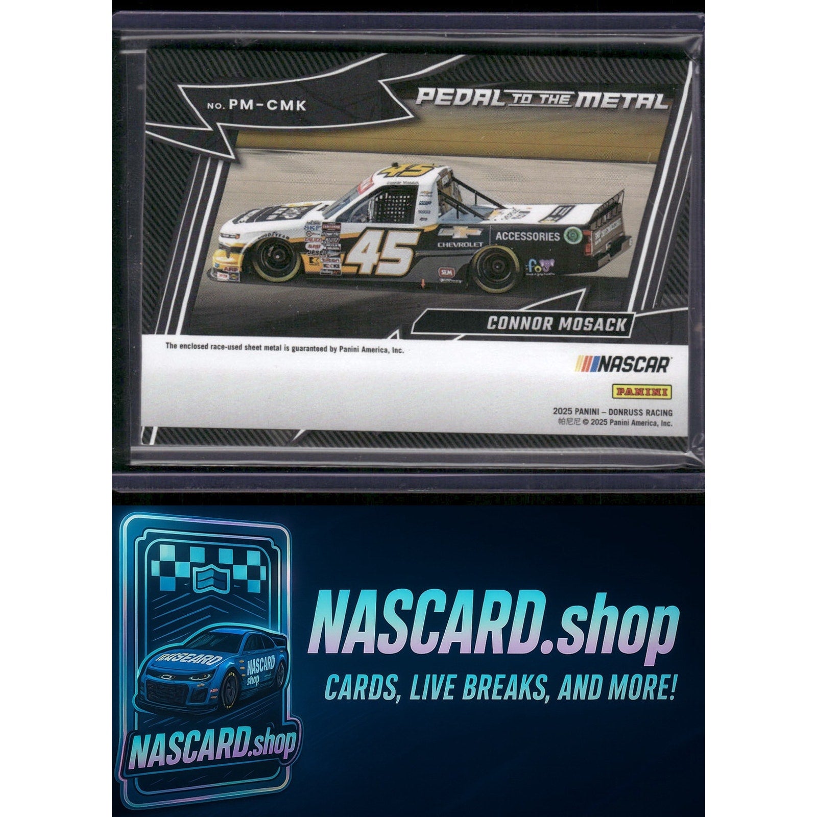 2025 Donruss #PM-CMK Connor Mosack Pedal to the Metal Materials Red #/99 - NASCARD.shop