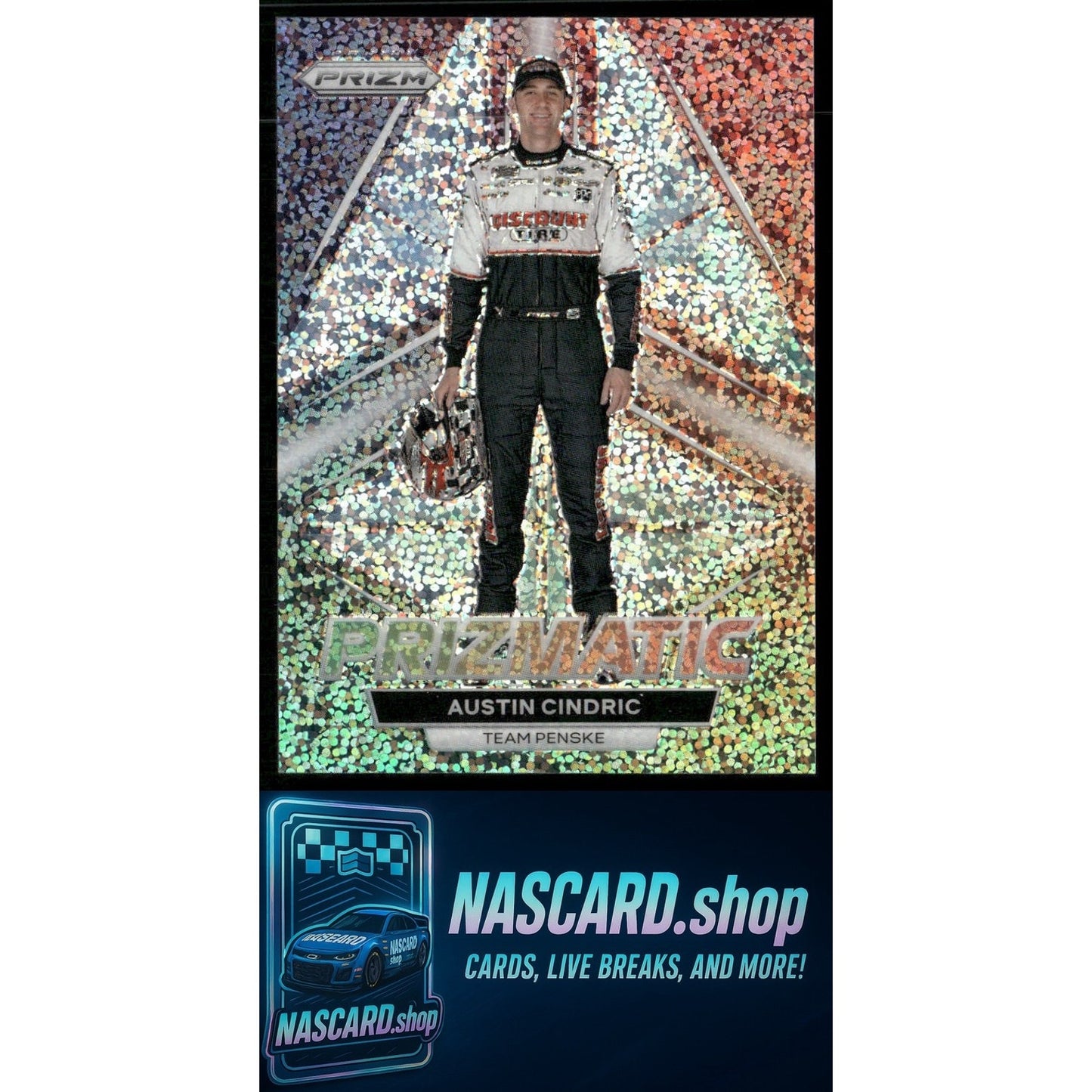 2023 Panini Prizm #P7 Austin Cindric Prizmatic White Sparkle Prizm - NASCARD.shop