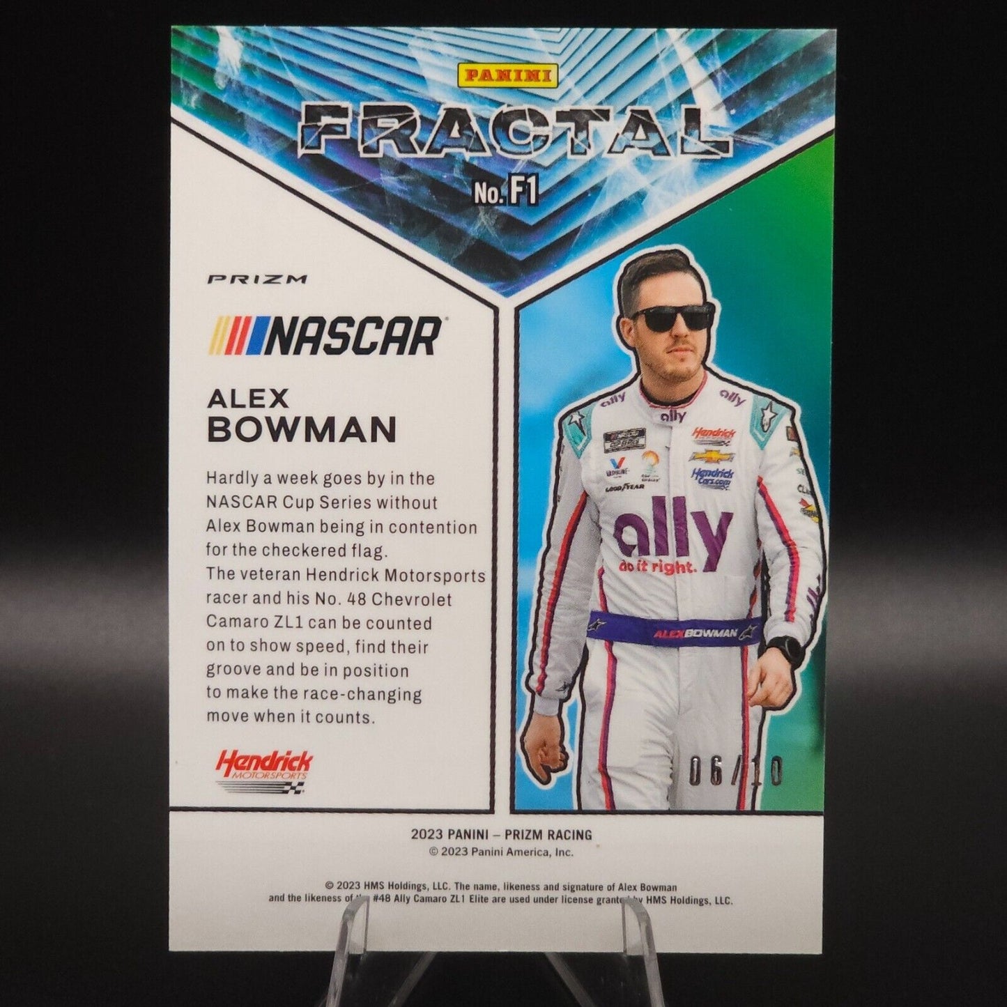 2023 Panini Prizm Racing Fractal Gold Alex Bowman #F1 /10