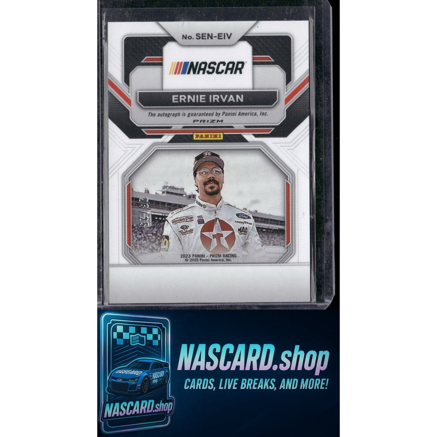 2023 Prizm Ernie Irvan Sensational Signatures Hyper Prizm Blue Carolina Blue /25 - NASCARD.shop