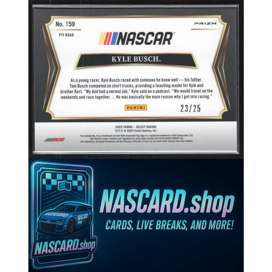2025 Panini Select #159 Kyle Busch Tie-Dye Prizms #/25