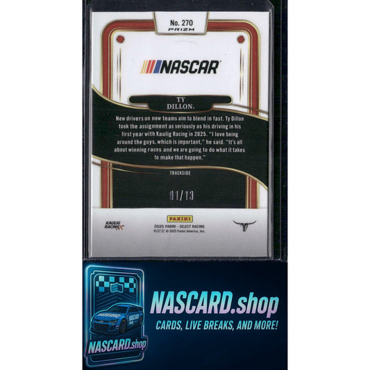 2025 Panini Select #270 Ty Dillon Gold Power Plaid #01/13 - NASCARD.shop