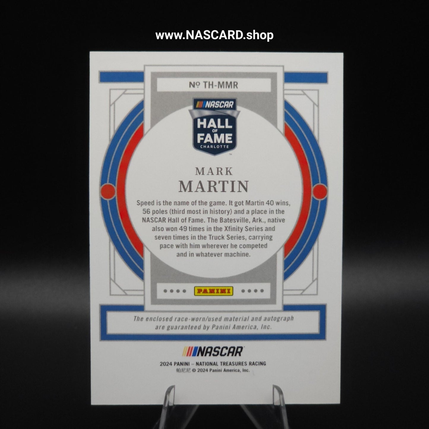 2024 National Treasures Treasures of the Hall Mark Martin 02/99