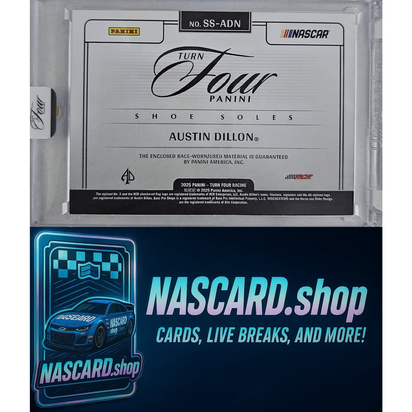2025 Panini Turn Four #SS-AND Austin Dillon Shoe Soles #/75
