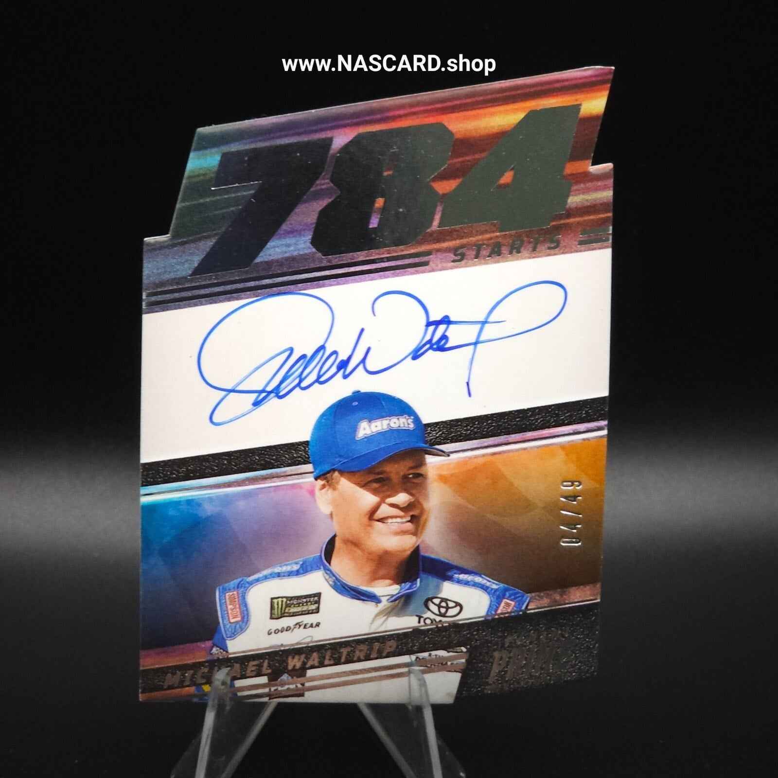 2023 Panini Prime Number Signatures Michael Waltrip /49 Front & Back Signed