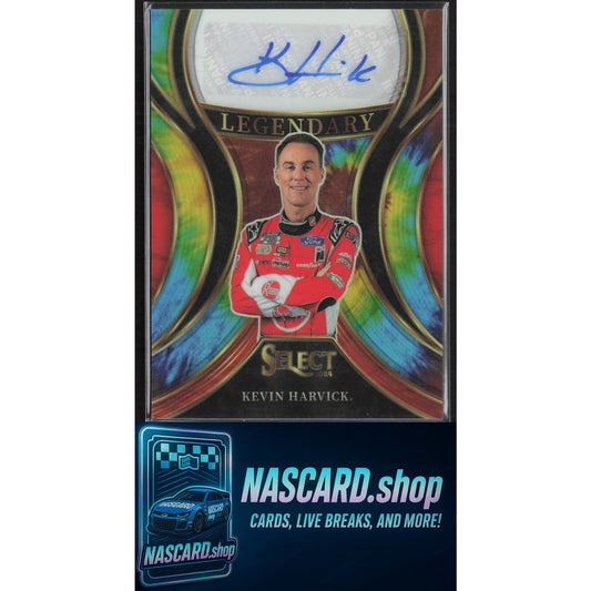 2024 Panini Select Kevin Harvick Legendary Signatures Tie-Dye Prizms #/25