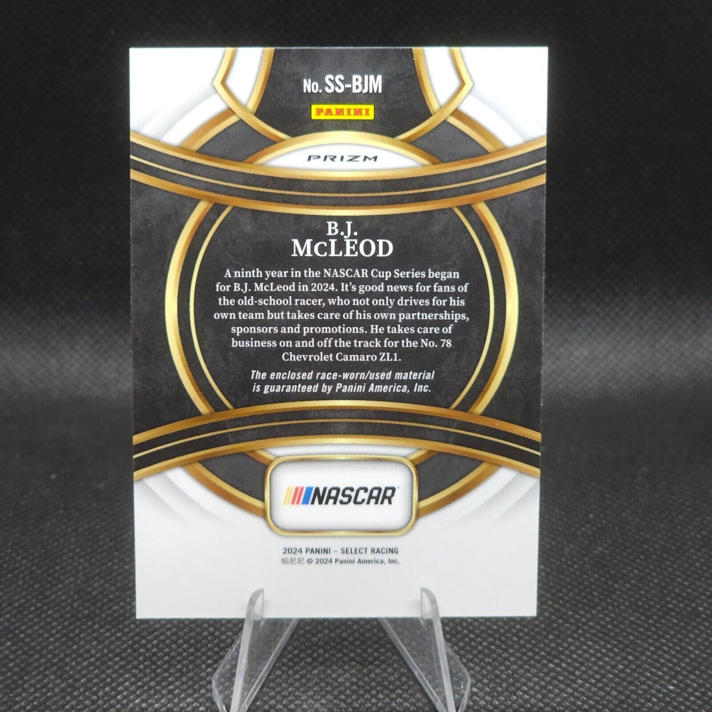 2024 Panini Select Racing Selective Swatches Flash Prizm #SS-BJM B.J. McLeod - NASCARD.shop