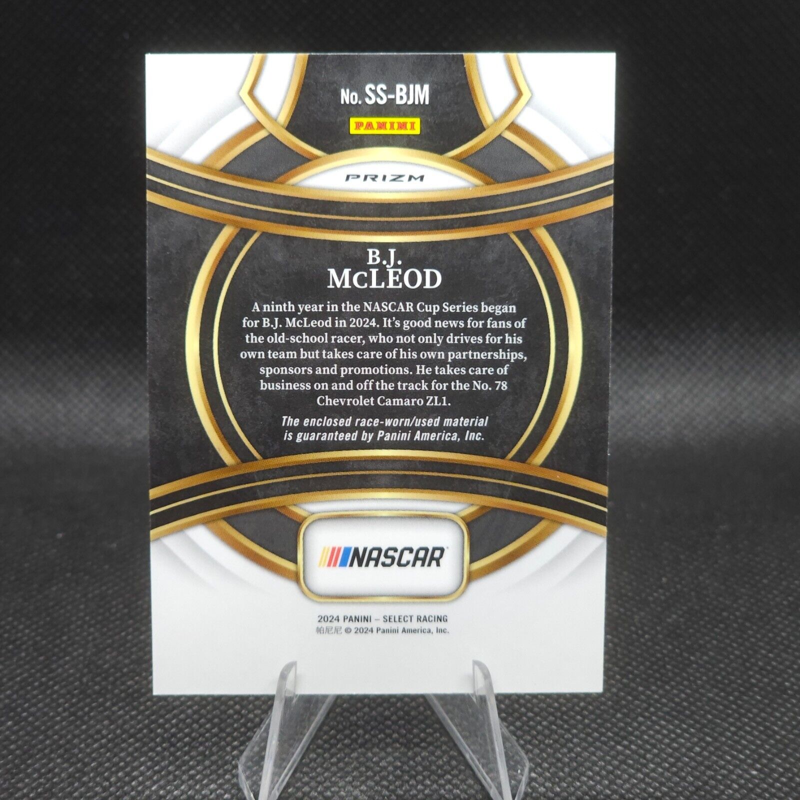 2024 Panini Select Racing Selective Swatches Flash Prizm #SS-BJM B.J. McLeod - NASCARD.shop
