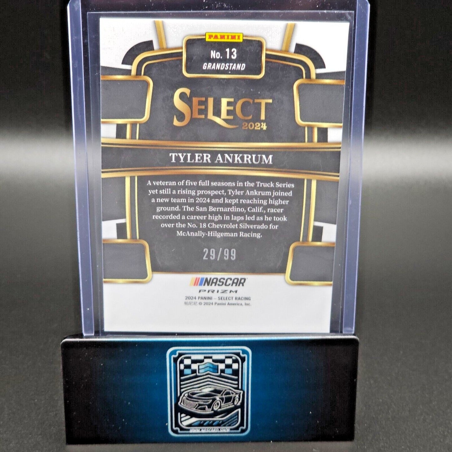 2024 Panini Select Racing Grandstand White Prizm #13 Tyler Ankrum 29/99 - NASCARD.shop