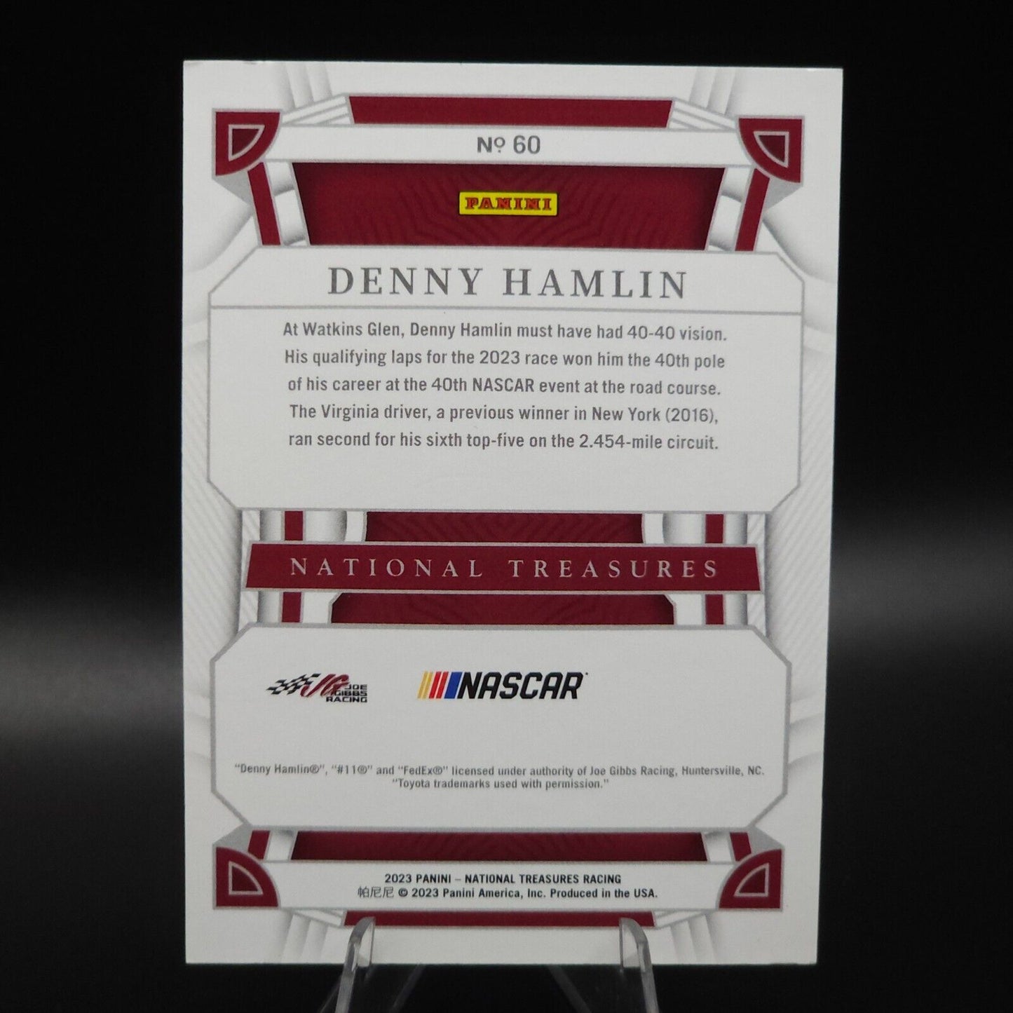 2023 National Treasures NASCAR Diamond Anniversary Holo Silver Denny Hamlin /15 - NASCARD.shop