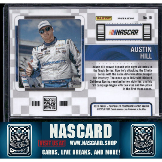 2023 Panini Chronicles #10 Austin Hill Contenders Optic Purple - NASCARD.shop