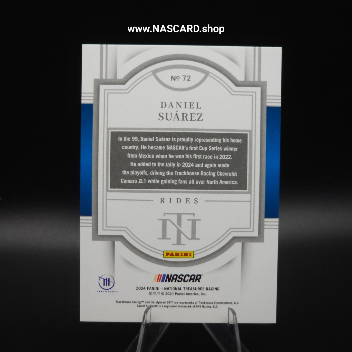 2024 Panini National Treasures Rides #72 Daniel Suarez /49
