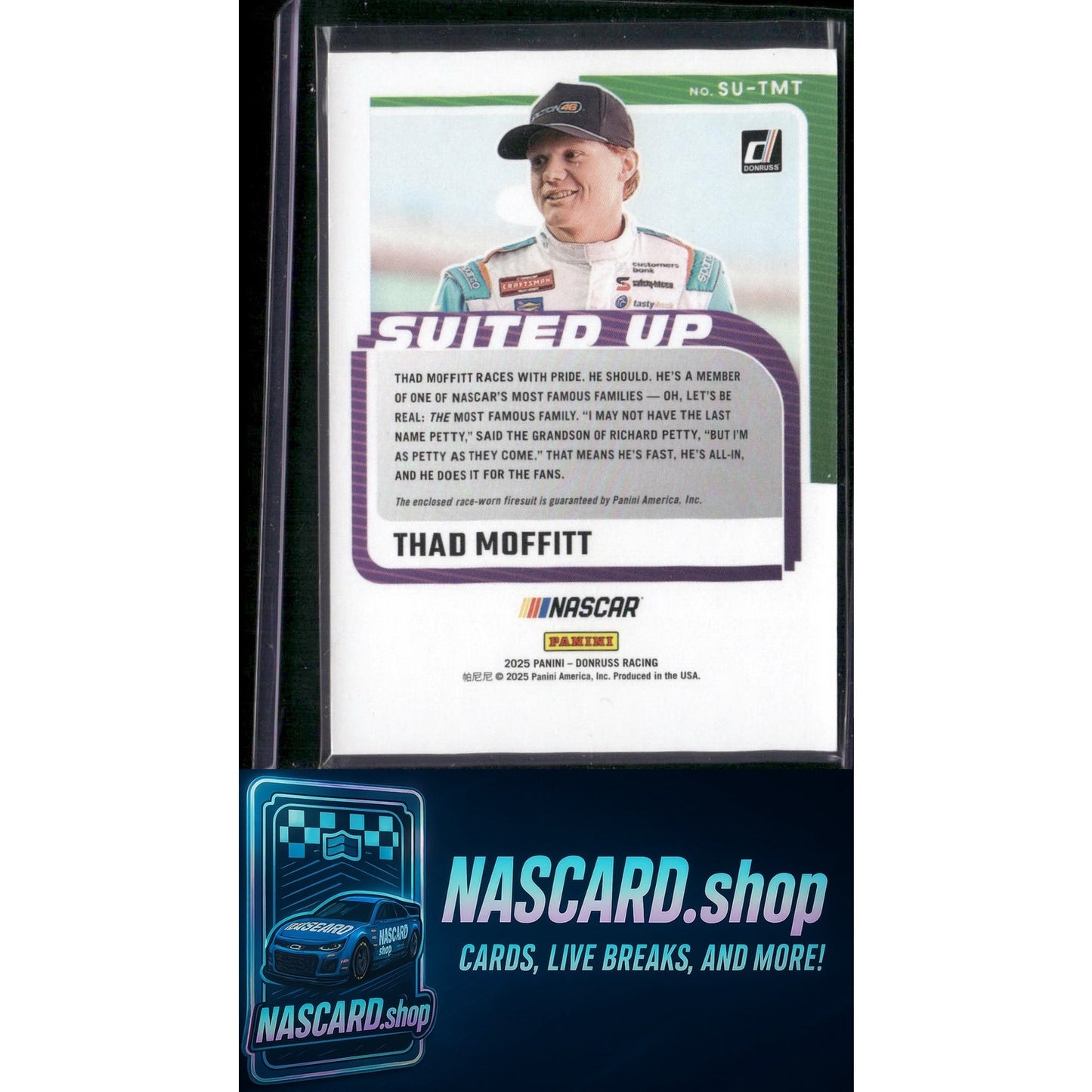 2025 Donruss #SU-TMT Thad Moffitt Suited Up Swatches Red #/99 - NASCARD.shop