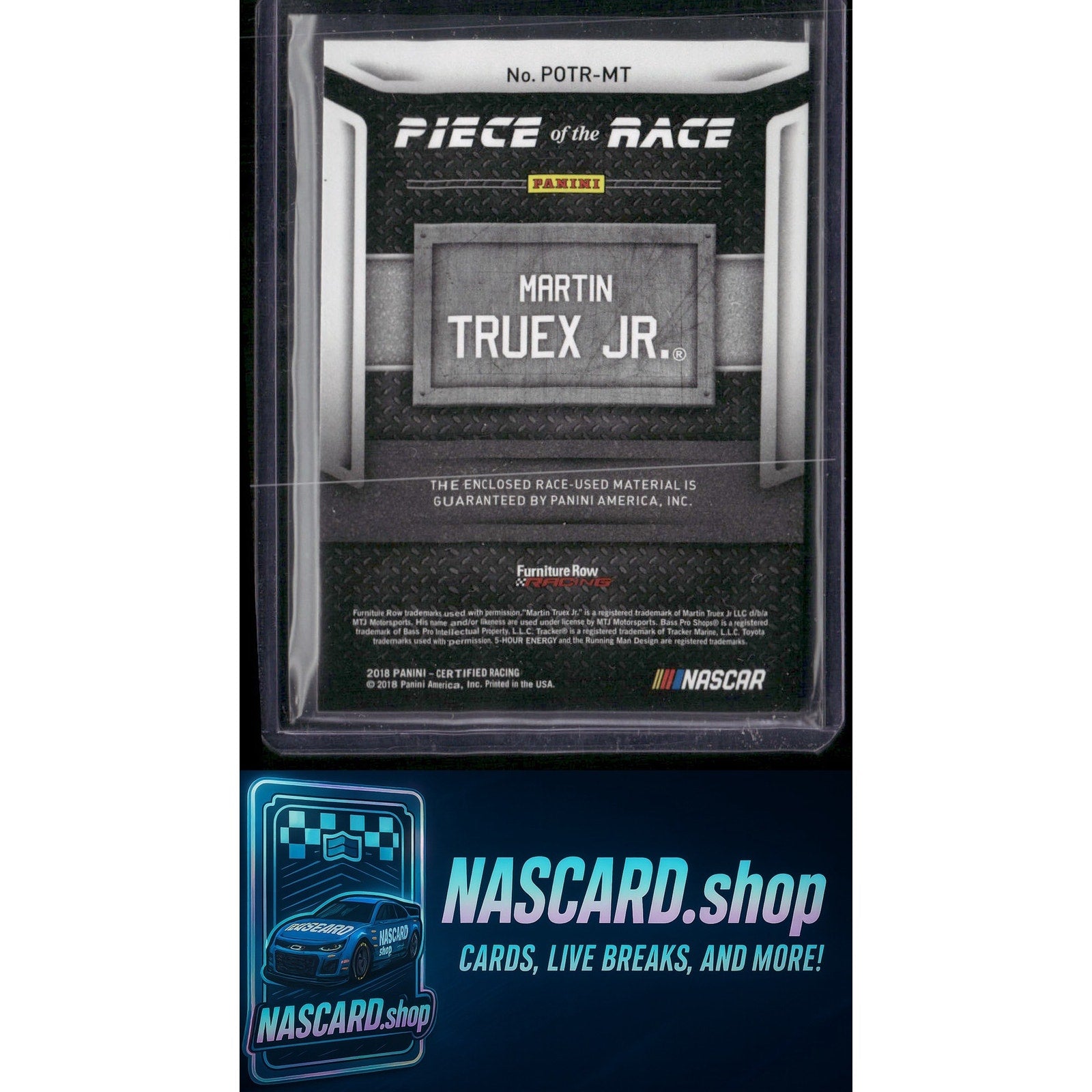 2018 Panini Certified #POTR-MT Martin Truex Jr. Piece of the Race Relics #/499 - NASCARD.shop