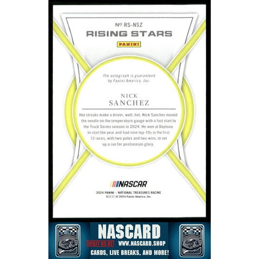 2024 Panini National Treasures Rising Stars Holo Silver Nick Sanchez 02/25 - NASCARD.shop
