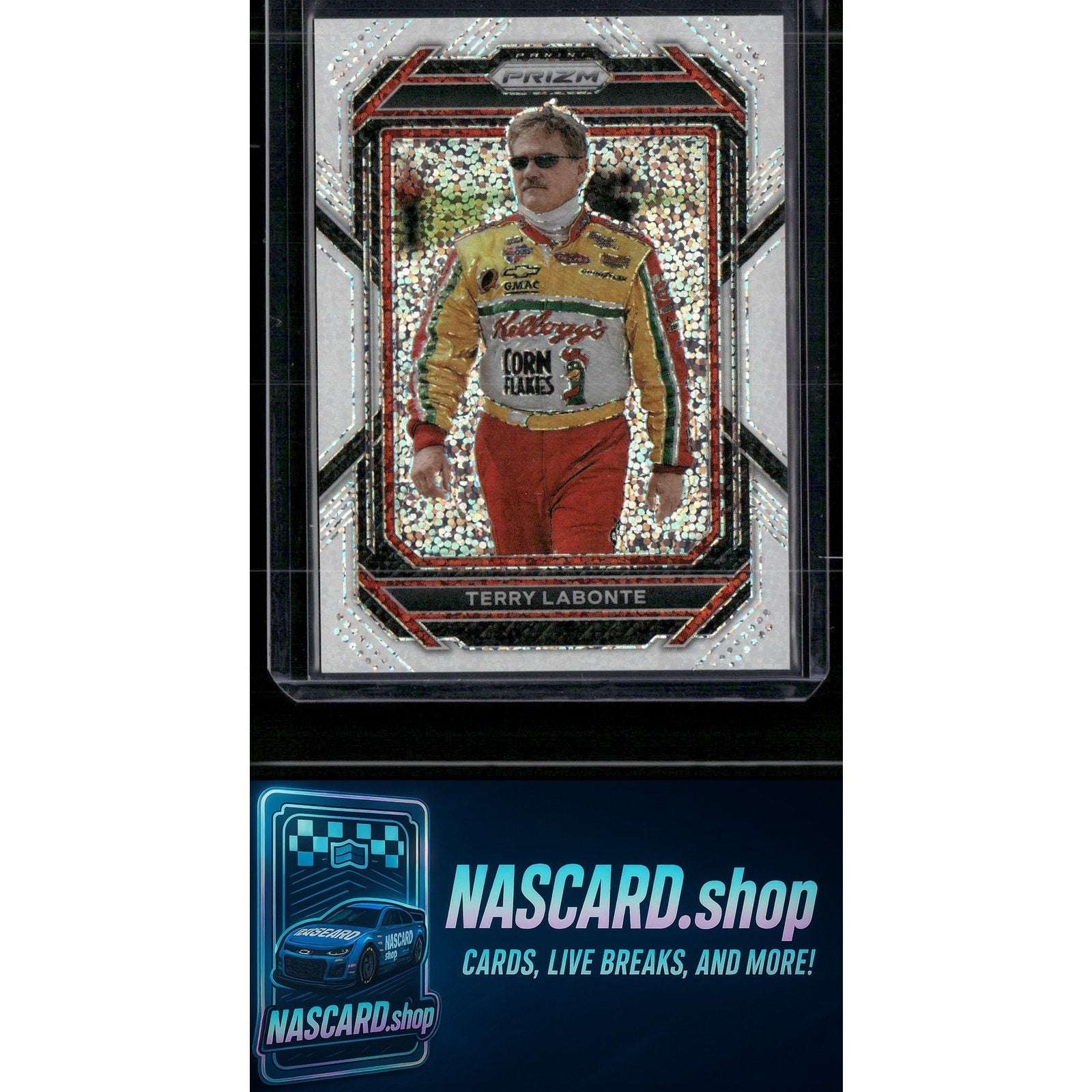 2023 Panini Prizm #48 Terry Labonte White Sparkle Prizm - NASCARD.shop
