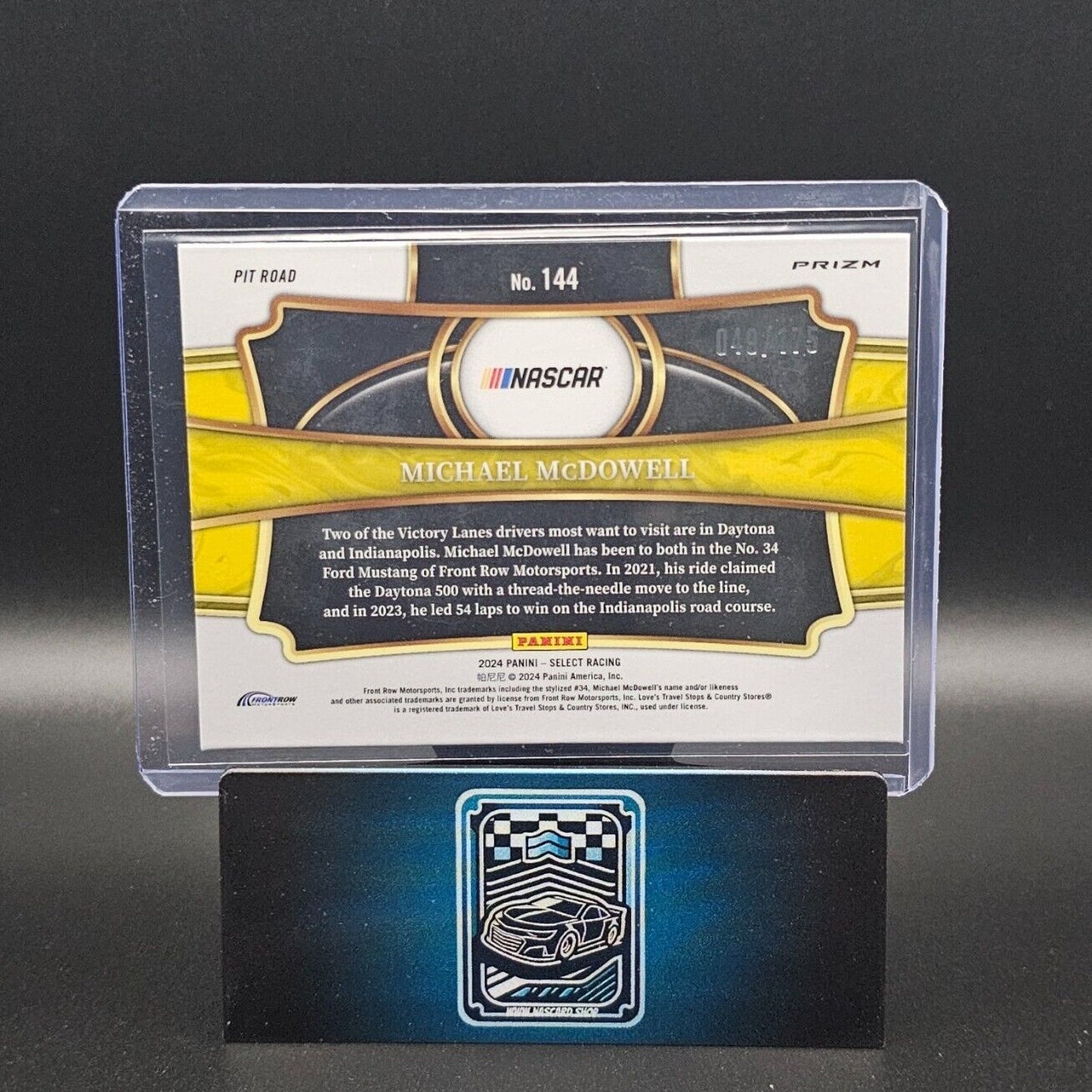 2024 Panini Select Racing Pit Road Blue Prizm #144 Michael McDowell /175 - NASCARD.shop