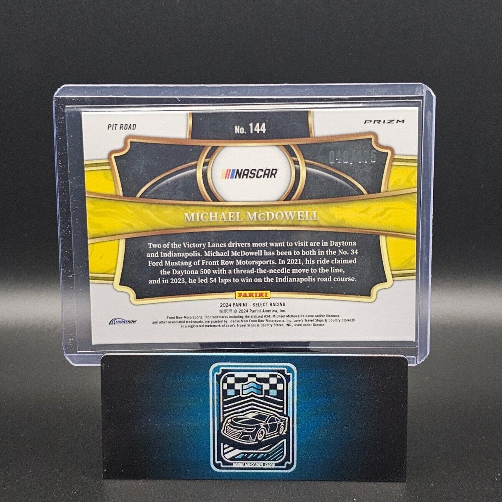 2024 Panini Select Racing Pit Road Blue Prizm #144 Michael McDowell /175 - NASCARD.shop