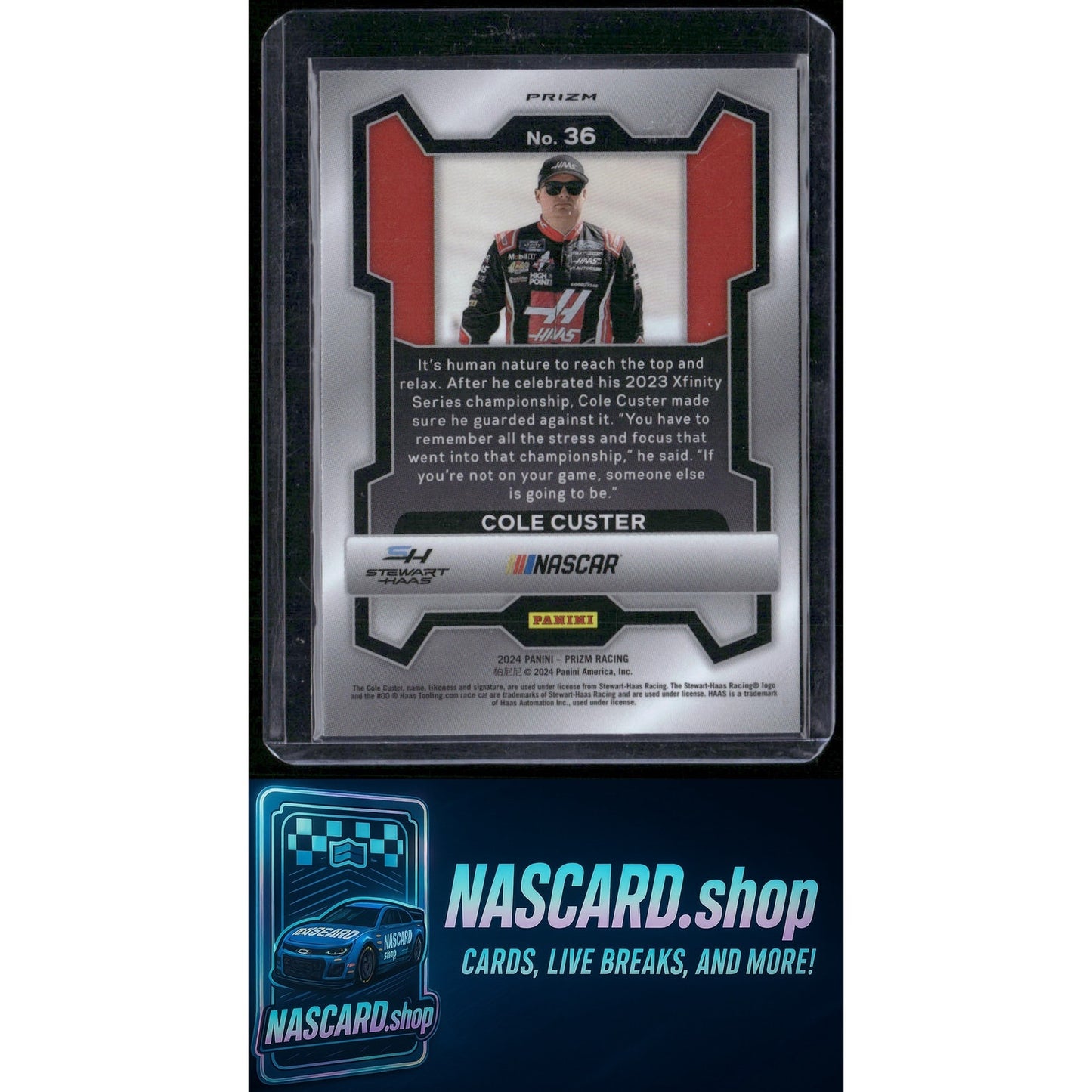 2024 Panini Prizm #36 Cole Custer White Sparkle