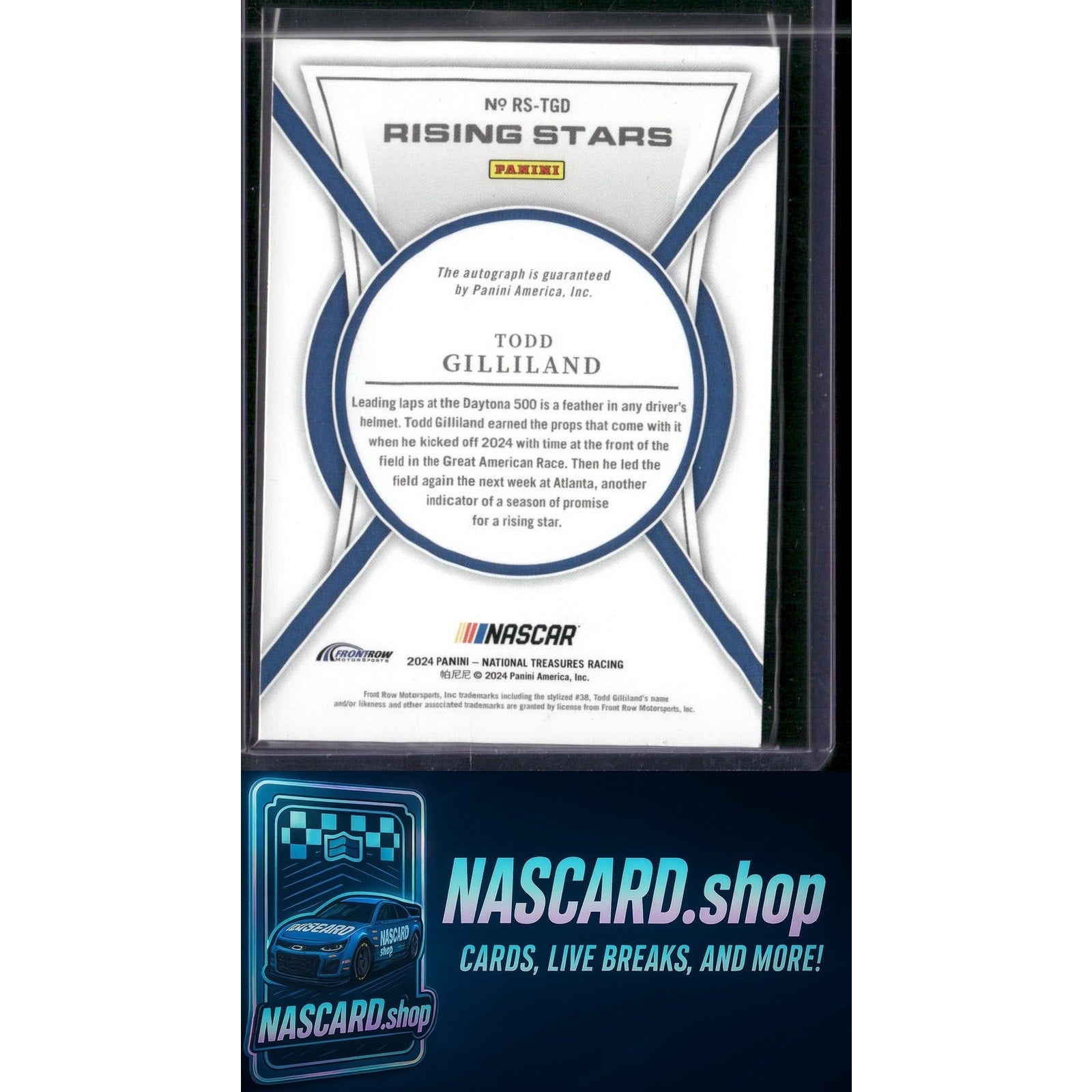 2024 Panini National Treasures #RS-TGD Todd Gilliland Rising Stars #/99 - NASCARD.shop