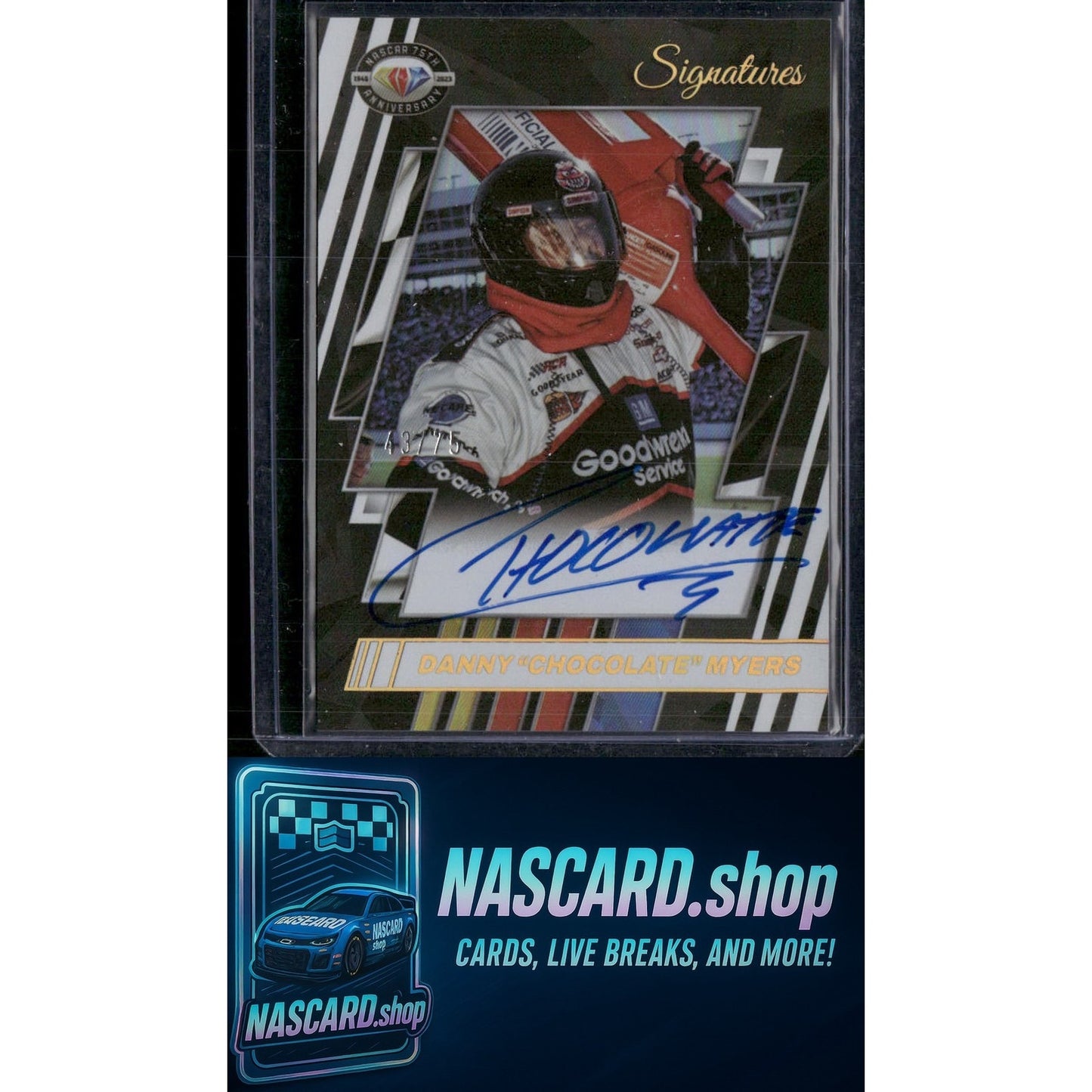 2023 Panini Prizm Danny "Chocolate" Myers 75th Anniversary Signatures Holo /75