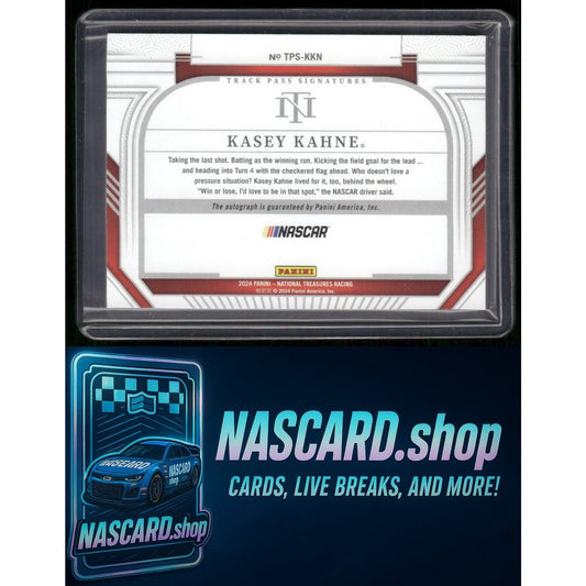 2024 National Treasures Kasey Kahne Track Pass Signatures Holo Gold #05/10