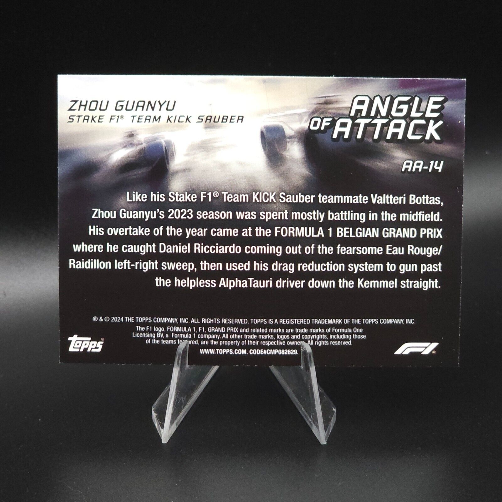 2024 Topps Paddock Pass Formula 1 - Angle of Attack #AA-14 Zhou Guanyu - NASCARD.shop
