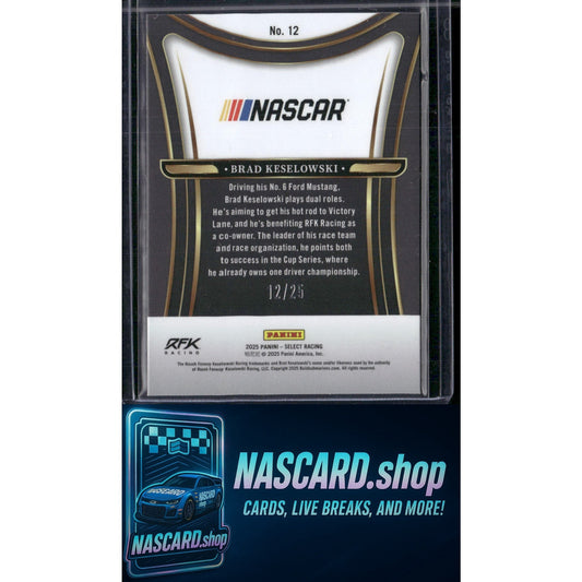 2025 Select Racing #12 Brad Keselowski Sensations Tie-Dye Prizm #/25 - NASCARD.shop