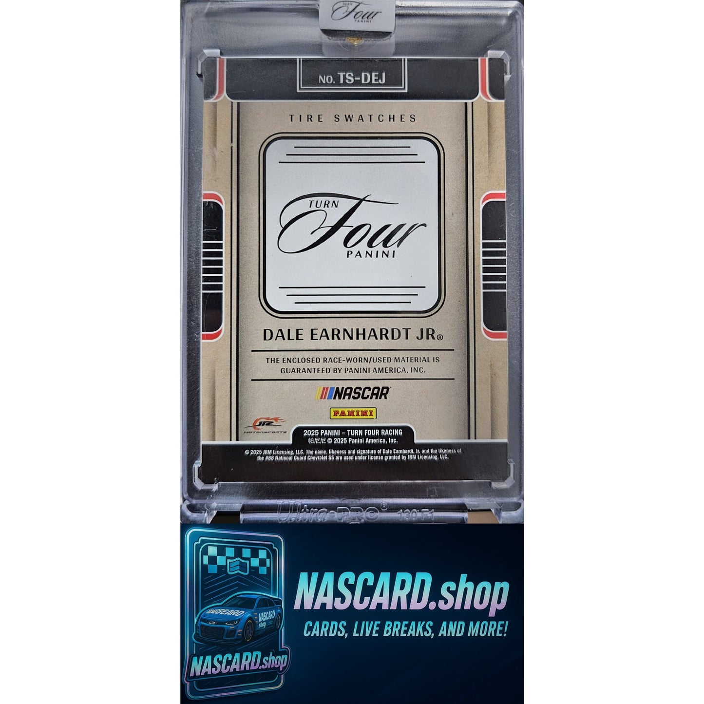 2025 Panini Turn Four #TS-DEJ Dale Earnhardt Jr Tire Swatches #/99