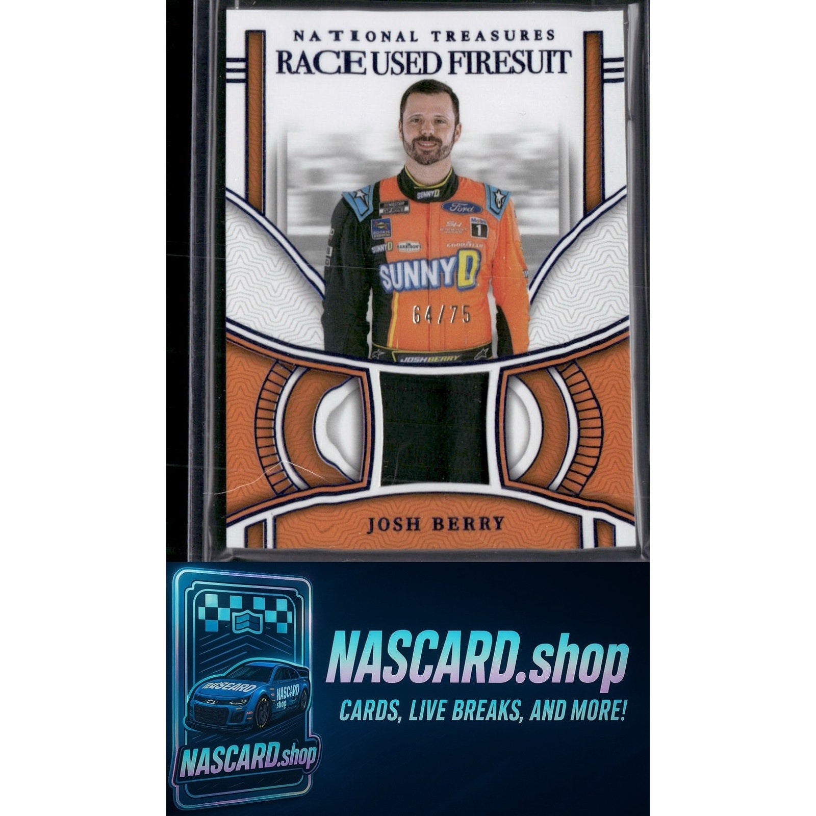 2024 Panini National Treasures #RUF-JBY Josh Berry Race Used Firesuit Blue #/75 - NASCARD.shop