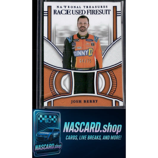 2024 Panini National Treasures #RUF-JBY Josh Berry Race Used Firesuit Blue #/75 - NASCARD.shop