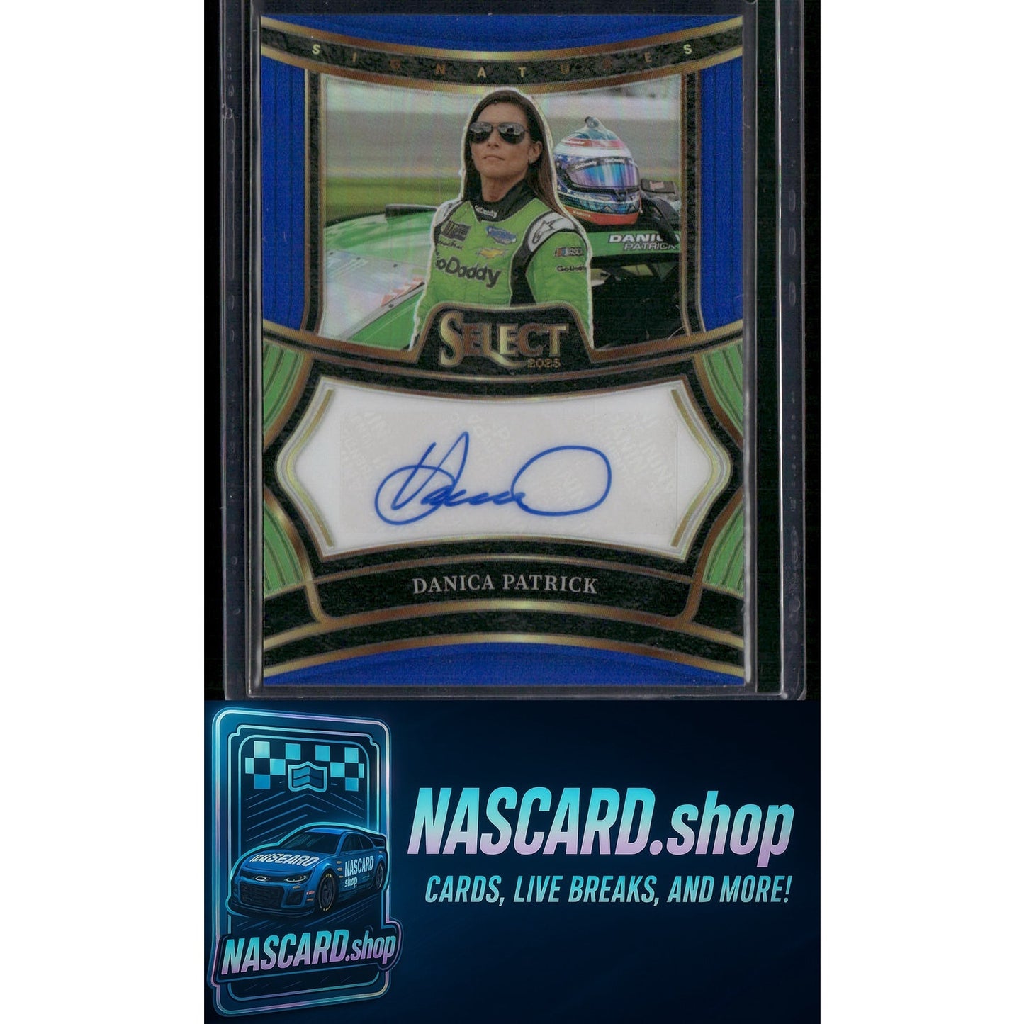 2025 Select Racing #S-DFK Danica Patrick Signatures Blue Prizms #/99 - NASCARD.shop