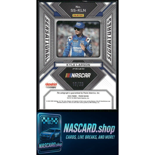 2024 Panini Prizm #SS-KLN Kyle Larson Sensational Signatures Red /35