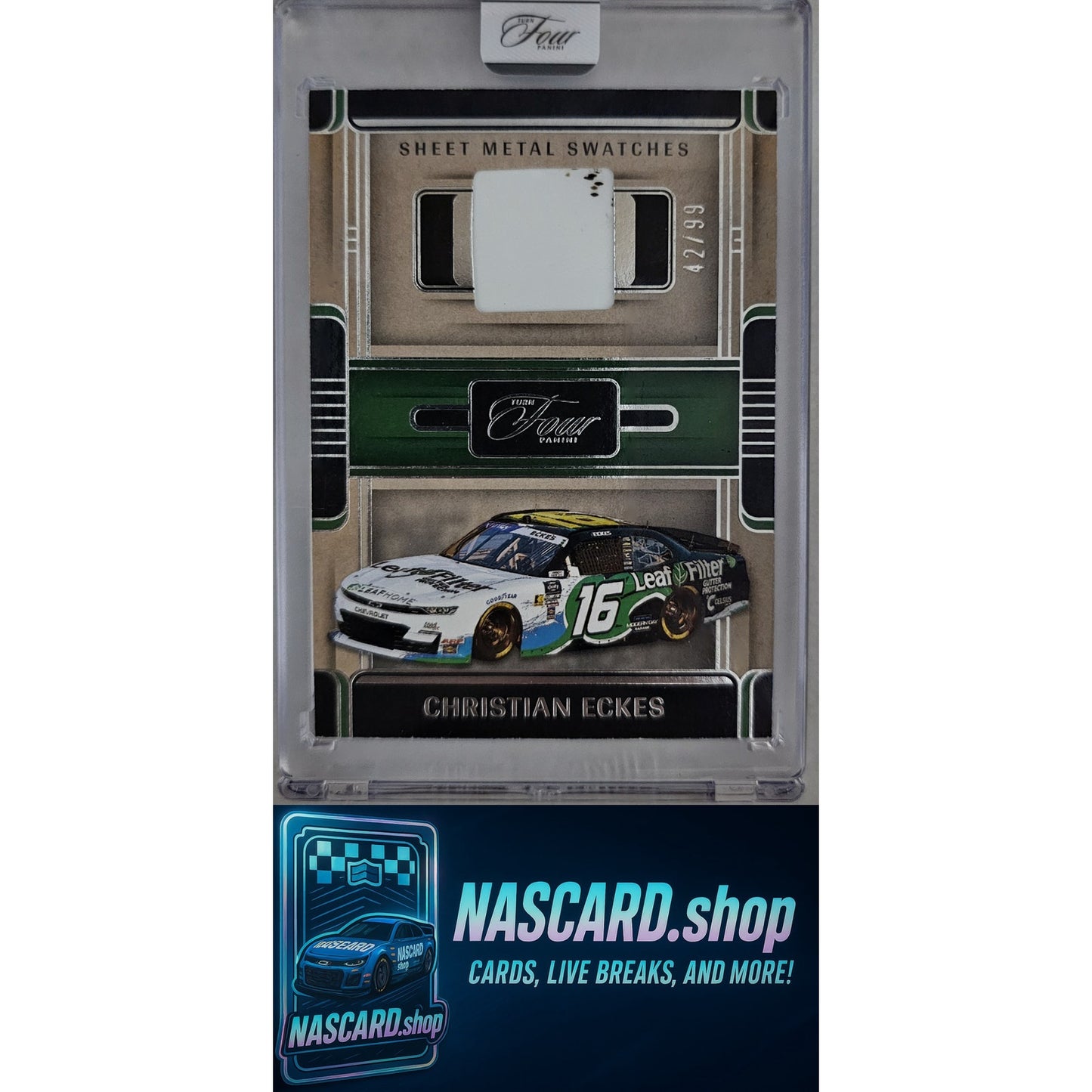 2025 Panini Turn Four #SWS-CEK Christian Eckes Sheet Metal Swatches #/99