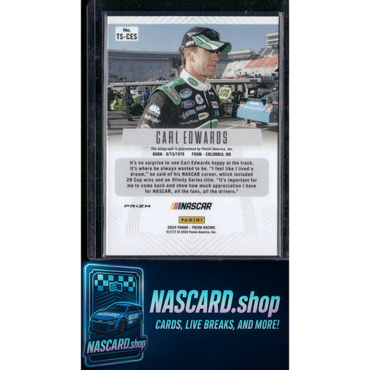 2024 Panini Prizm #TS-CES Carl Edwards Throwback Signatures Red #/35 - NASCARD.shop