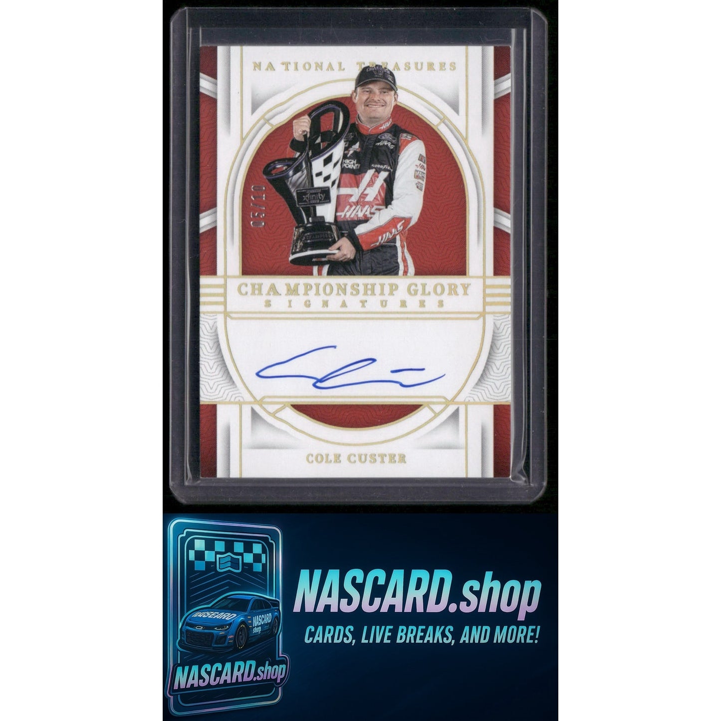2024 National Treasures Cole Custer Championship Glory Signatures Holo Gold #/10