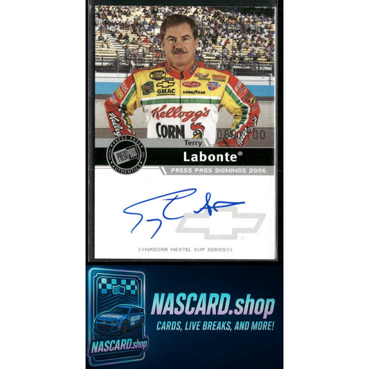 2006 Press Pass Terry Labonte Signings Silver #/100 - NASCARD.shop