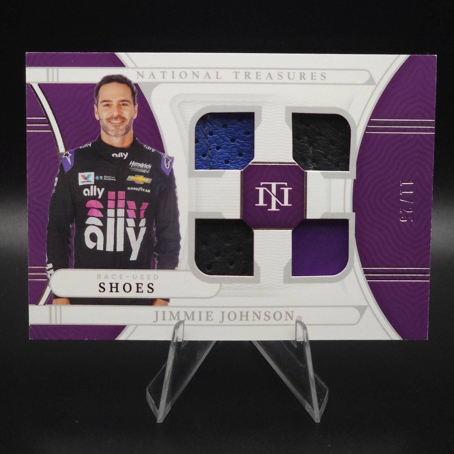 2022 Panini National Treasures - Quad Race Used Jimmie Johnson Shoes /25 (MEM)