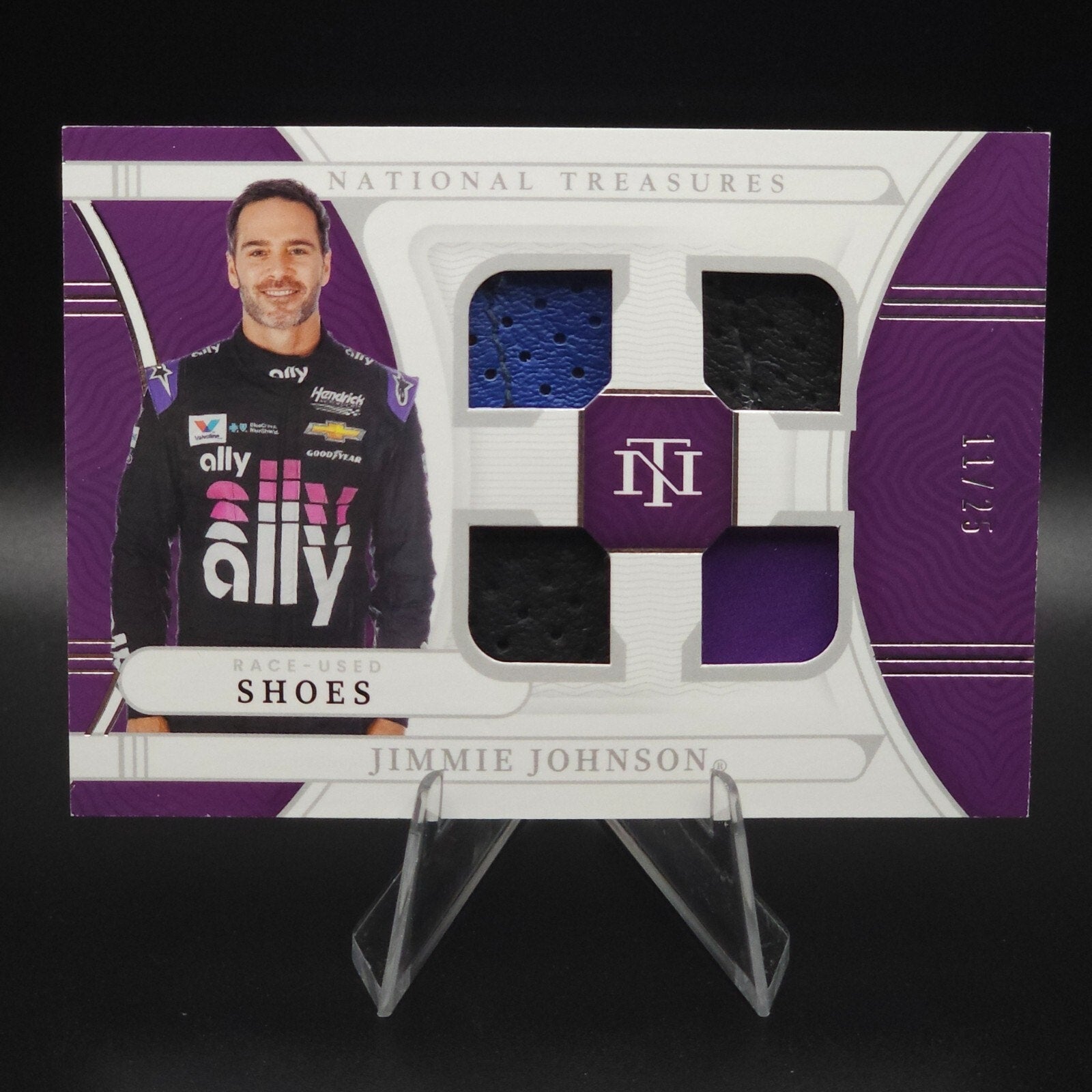 2022 Panini National Treasures - Quad Race Used Jimmie Johnson Shoes /25 (MEM) - NASCARD.shop