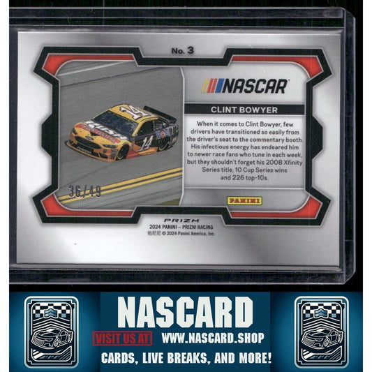 2024 Panini Prizm #3 Clint Bowyer Carolina Blue - NASCARD.shop