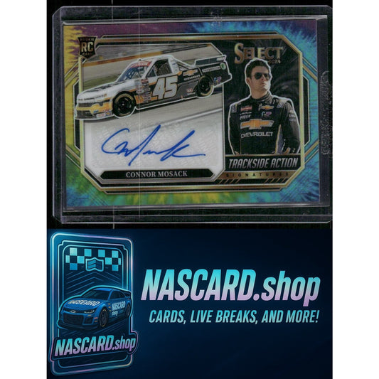 2024 Select Connor Mosack Trackside Action Signatures Tie-Dye Prizms /25 RC