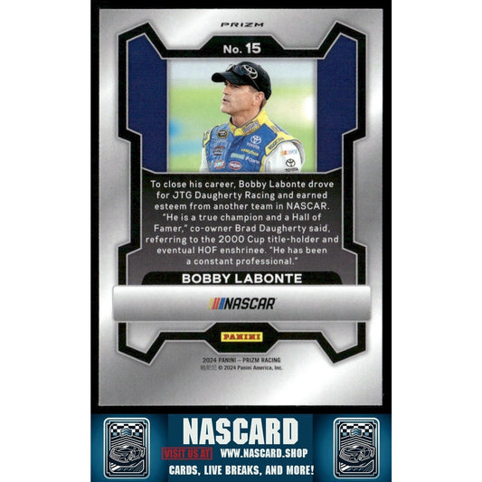 2024 Panini Prizm - Bobby Labonte #15 White Sparkle Prizm - NASCARD.shop
