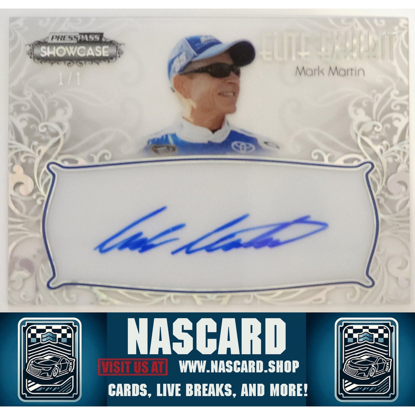 2012 Press Pass Showcase #EEI-MM Elite Exhibit Ink Melting Mark Martin 1/1 - NASCARD.shop